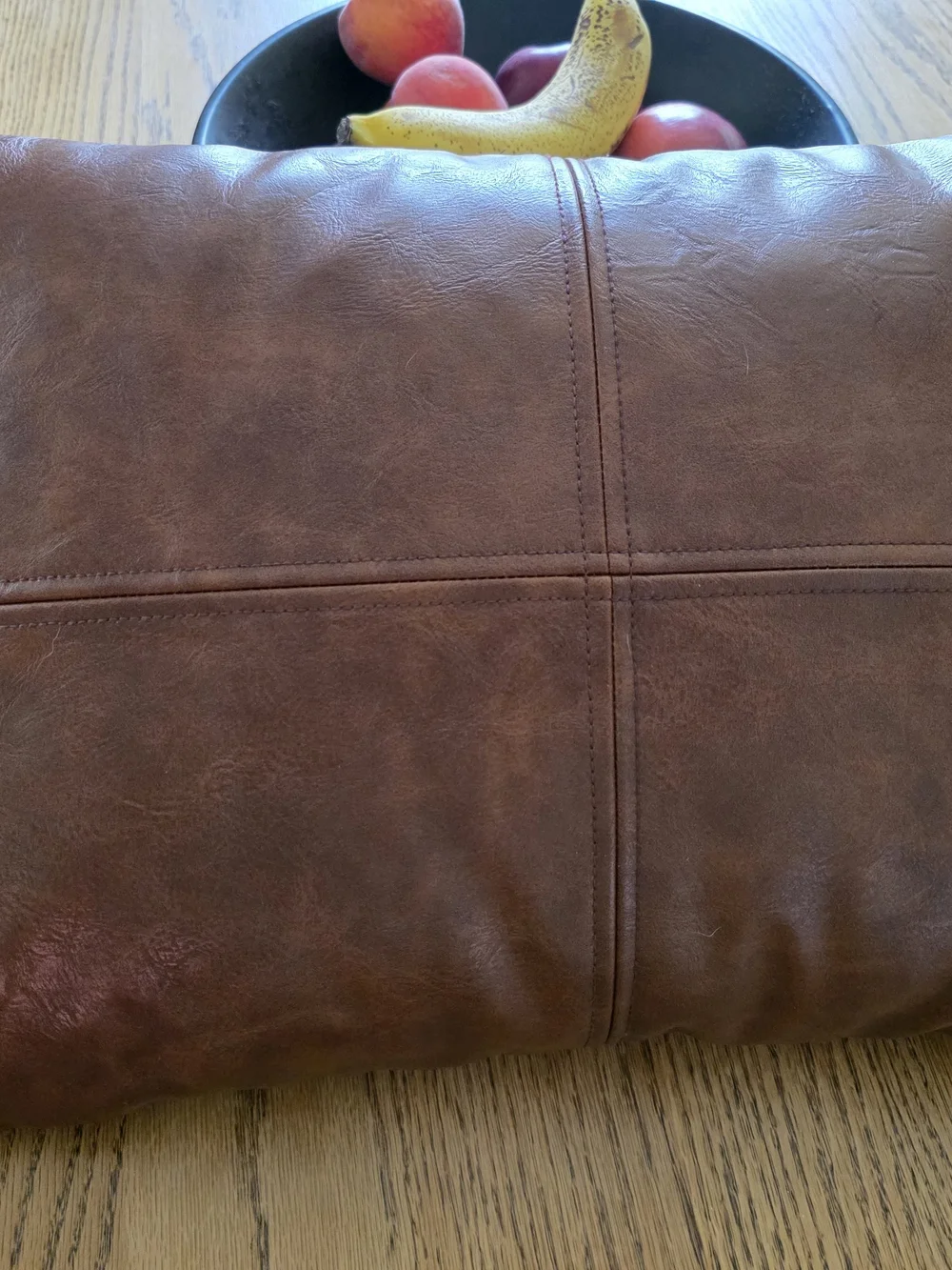 Frye Brown Leather Accent Pillow