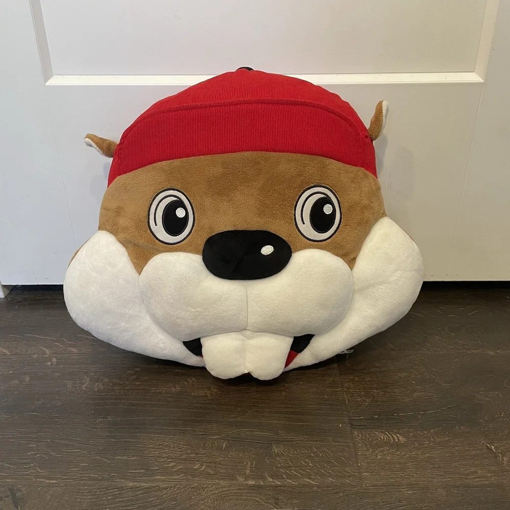 Buc-ee’s Bucees Plush Beaver Head 15” Large Throw Pillow Stuffed Animal