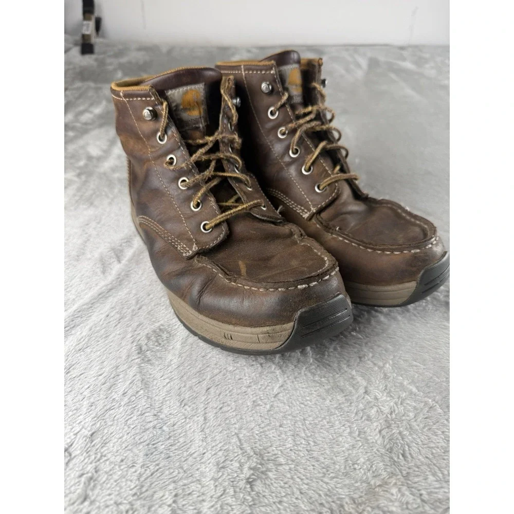 Carhartt Men's Moc Toe Leather Work Boots Brown 6