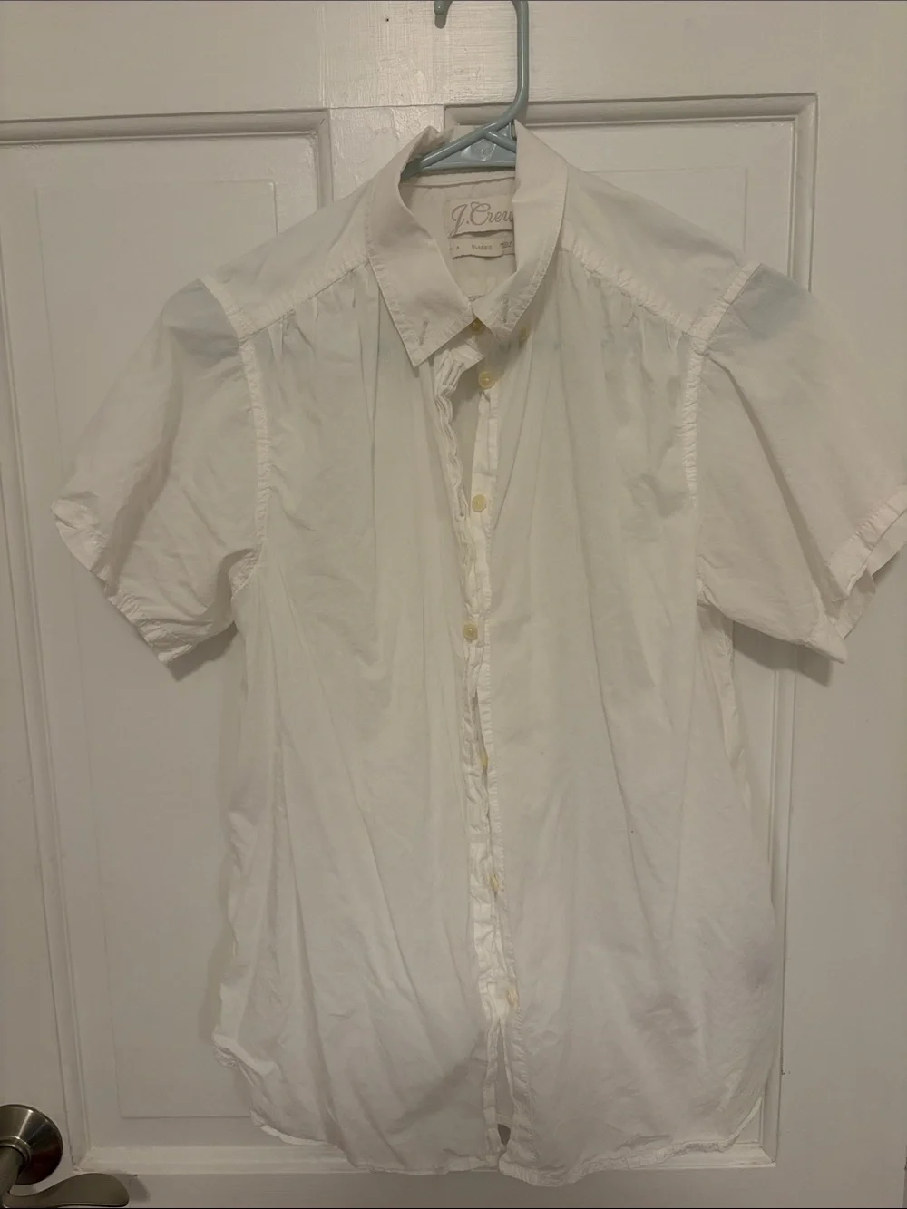 J. Crew White Short-Sleeve Button-Down Shirt