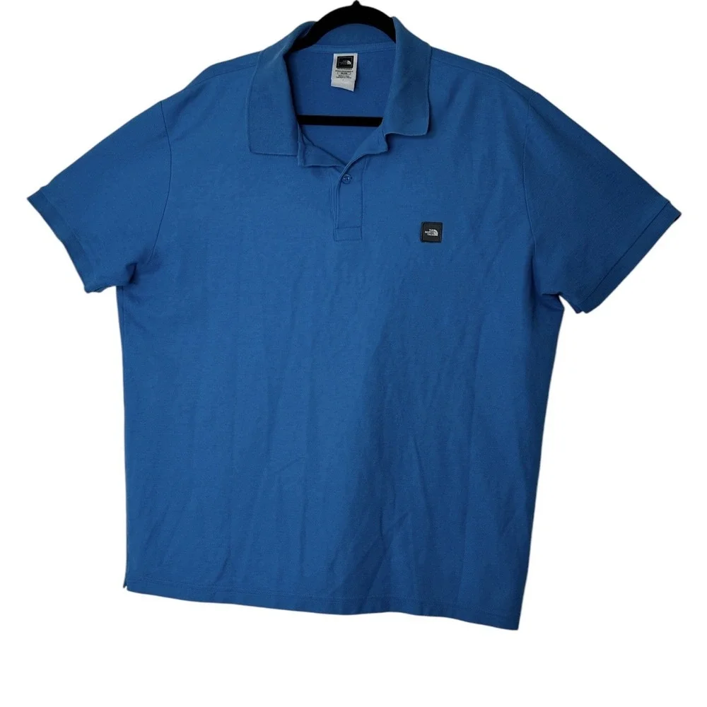 The North‎ Face Polo Shirt Mens XL Blue Short Sleeve Outdoor Athleisure Golf