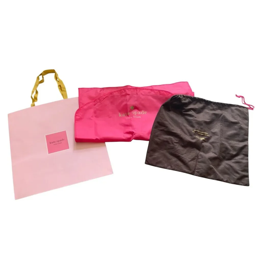 3 KATE SPADE Dust Bag Garment Cover Paper Logo Bag PINK LOT
