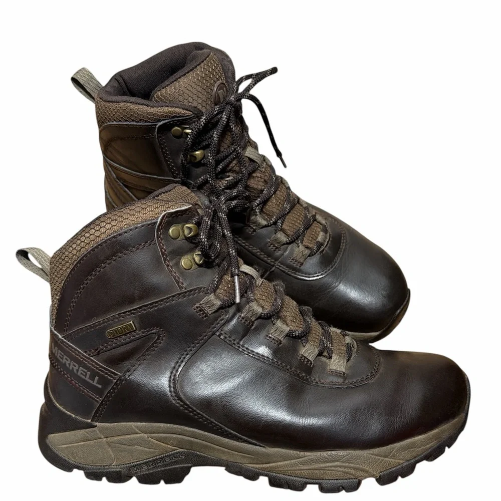 Merrell Vego Mid J311539C Waterproof Hiking Athletic Ankle Boots Brown‎ Mens 9