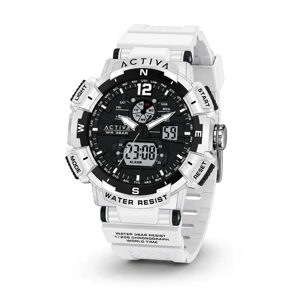 Activa X Invicta ACW8045-001 Digital Watch 53mm White New