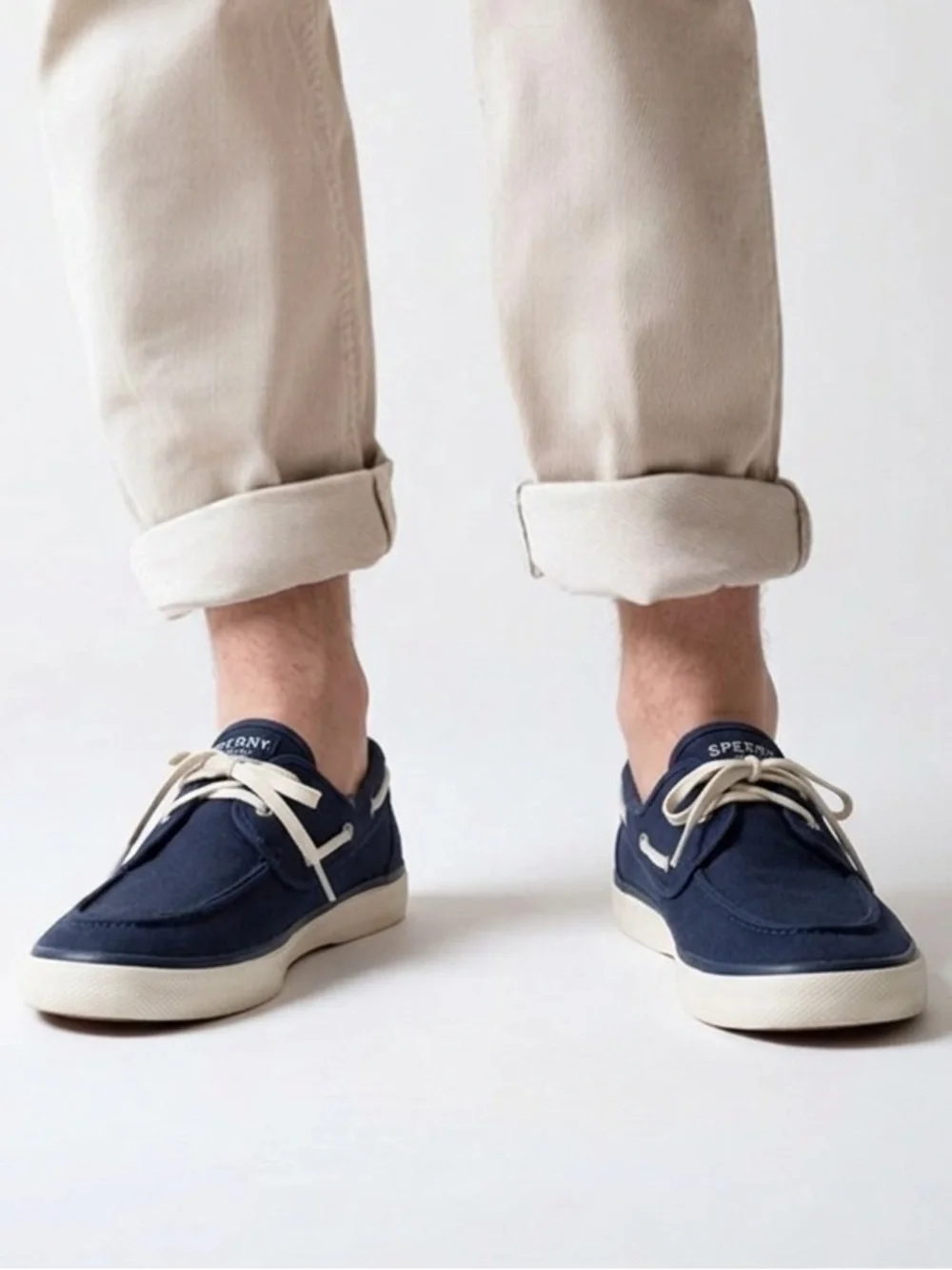 Sperry Men’s Captain 2 Eye Lace Up Sneaker Boat Shoe, Navy Canvas 11.5 M