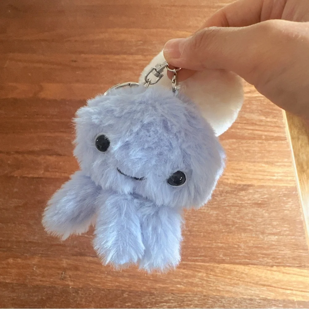 Light Blue Jellyfish Plush Keychain Bag Charm Cute Kawaii Ocean Gift New
