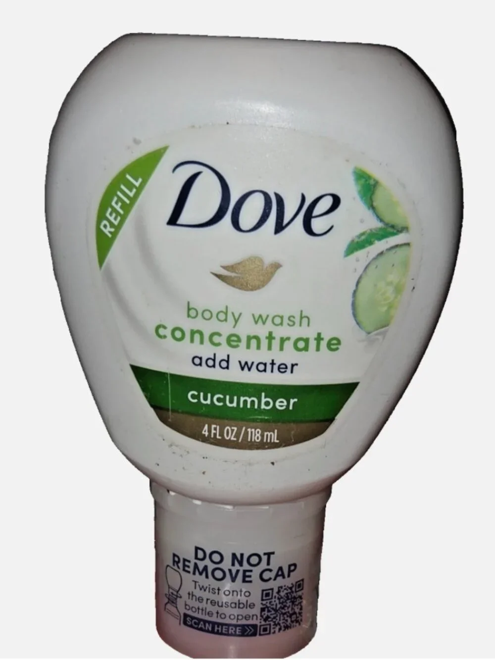 Dove Body Wash Concentrate Cucumber 4 fl oz/118 ml New