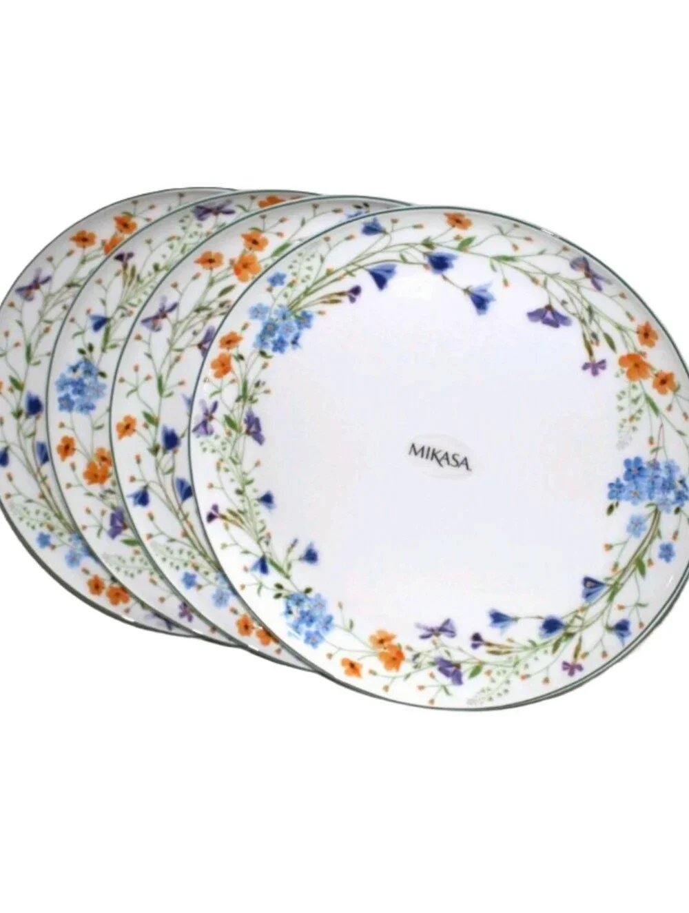 Mikasa Quinn 11” Bone China Dinner Plates Floral Set of 4