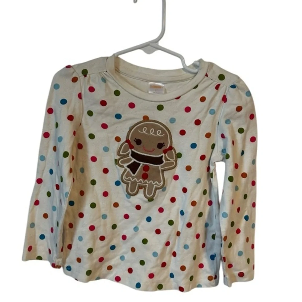 Gymboree winter‎ cheer shirt 3T gingerbread cookie rainbow top holiday