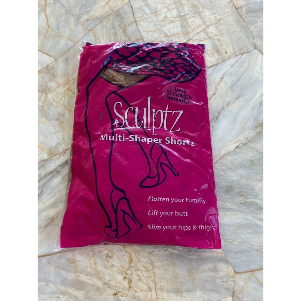 Sculptz Multi-Shaper Shortz Silkies Nude Tummy Control Butt Lift Shapewear Small