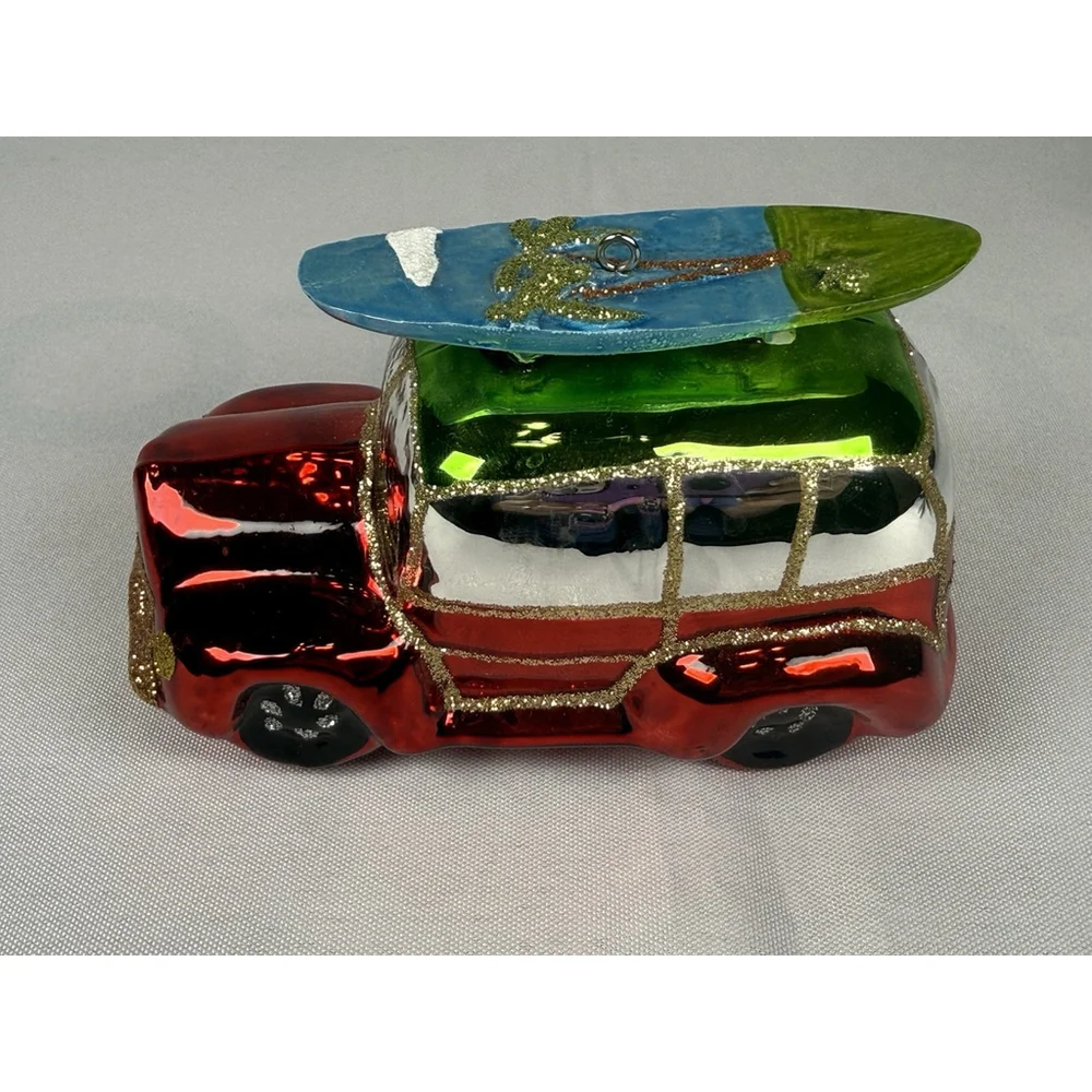 Mercury Glass? Station Wagon Automobile Car Christmas Ornament Surfboard Holiday