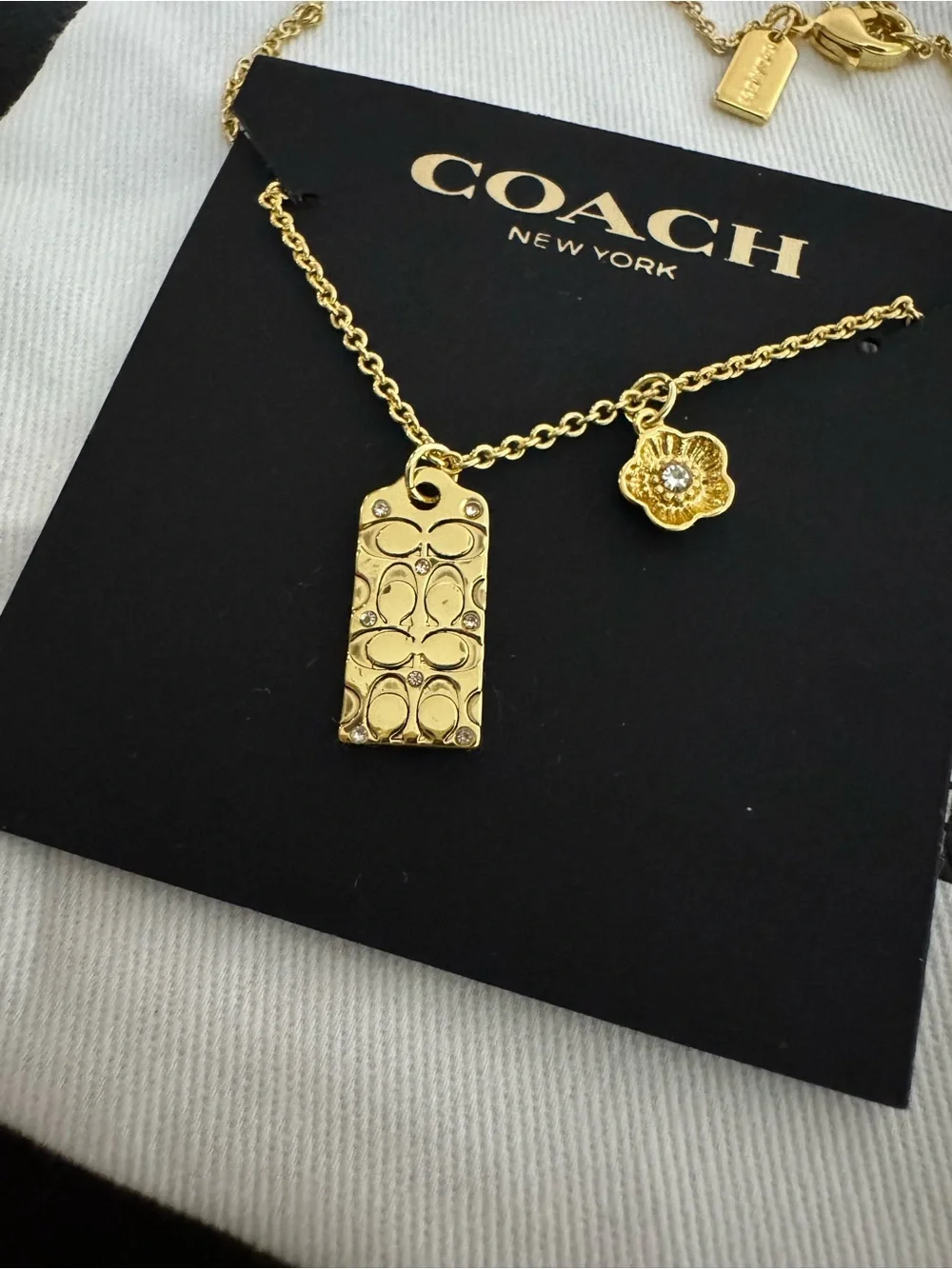 Coach signature tag featuring