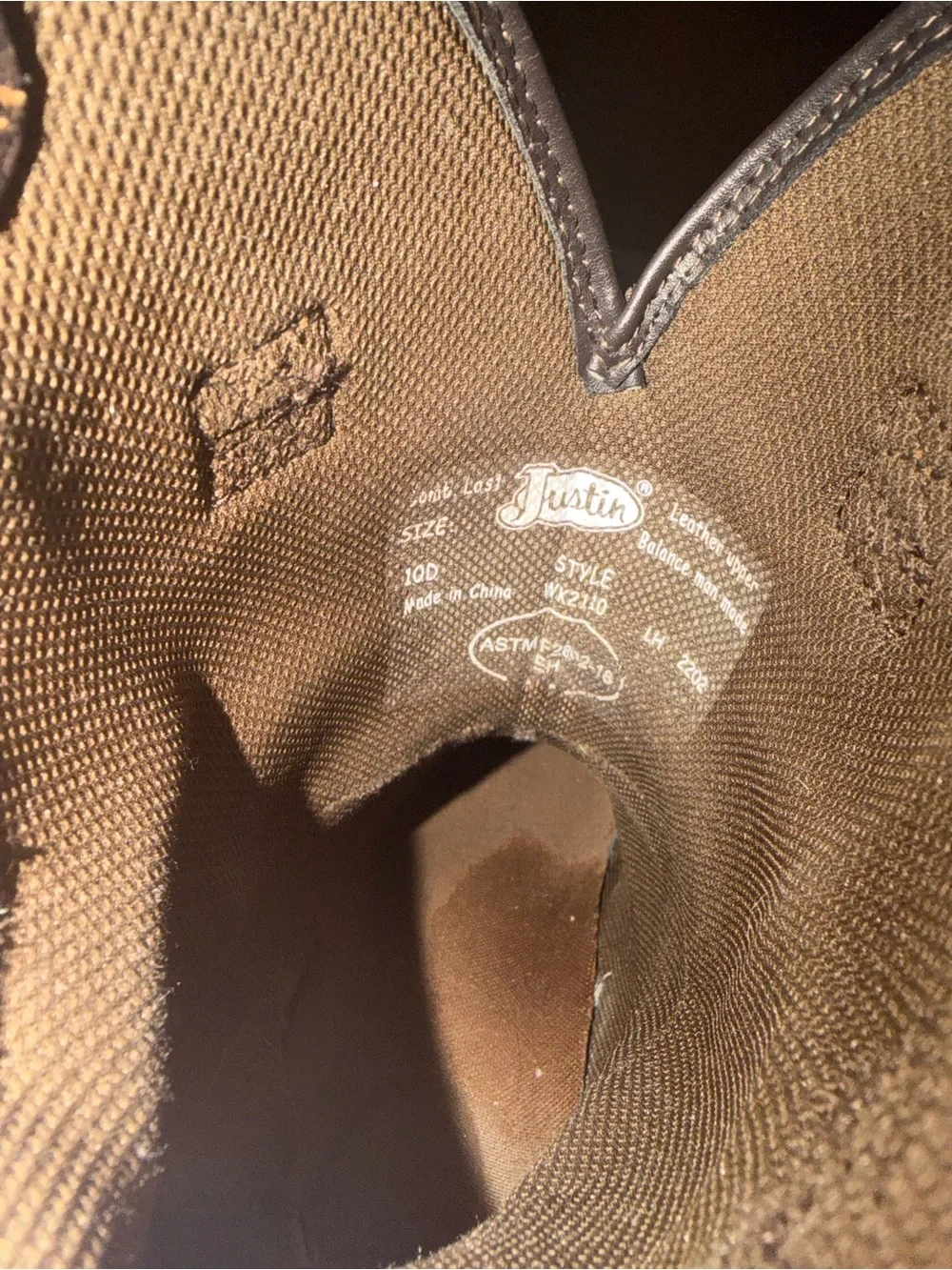 Justin Boots size 10d