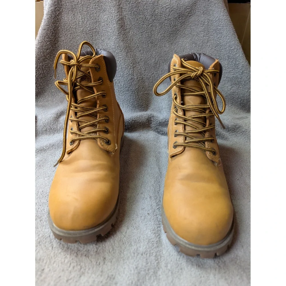 U.S. Polo Assn‎ Owen High Wheat Tan Lug Sole Lace Up Work Boots Mens 8.5 M