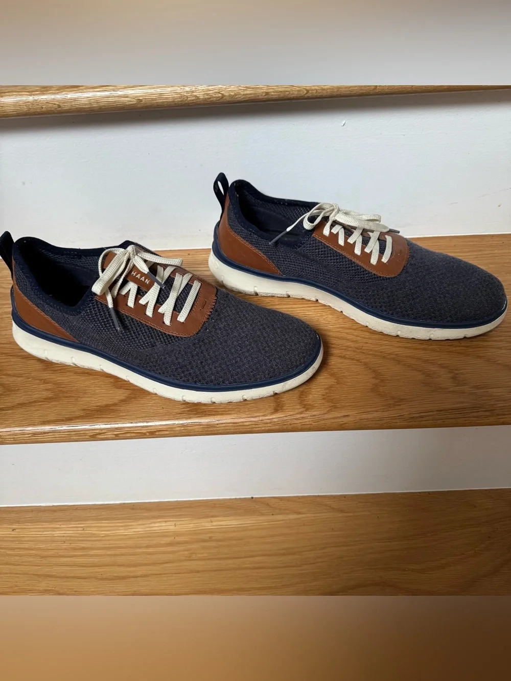 Cole Haan Zerogrand Shoes Mens 10M Blue Knit Oxford Grand Dress Sneakers
