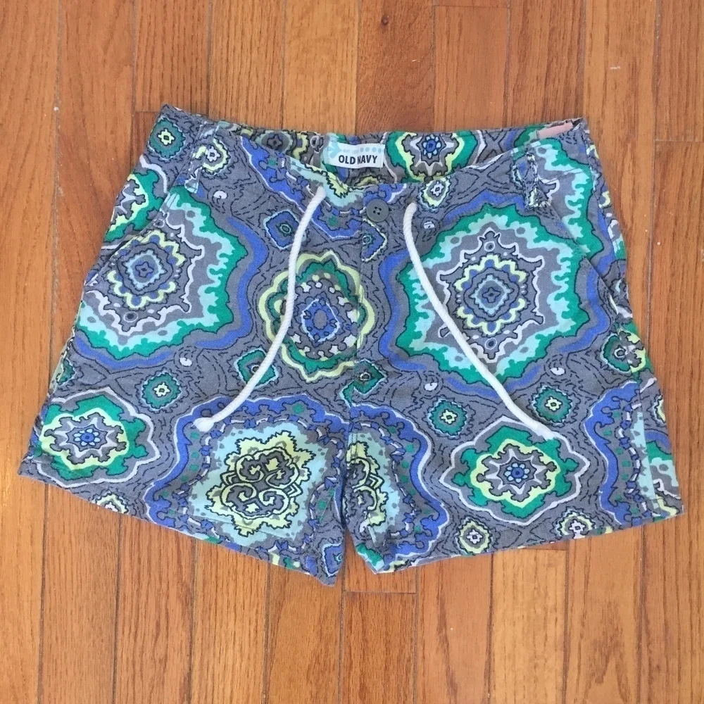 3/$20 Old Navy Linen Bold Printed Shorts Sz 16