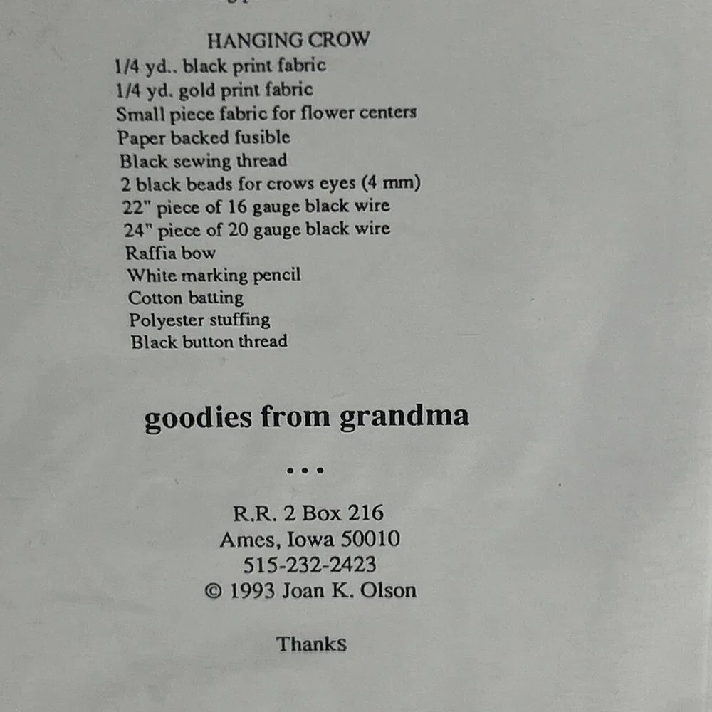 Goodies From Grandma pattern new