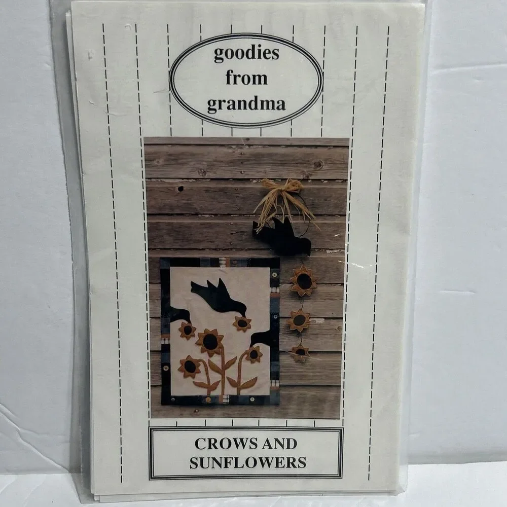 Crows Sunflowers Goodies From Grandma Wall Quilt 143J NEW Vintage Sewing Pattern