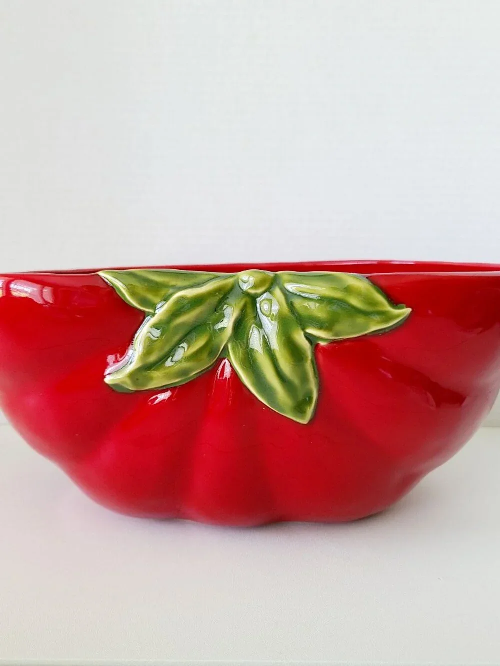 Pottery Barn Serving Bowl GARDEN CRUDITE Large Red Tomato Salad Pasta RARE