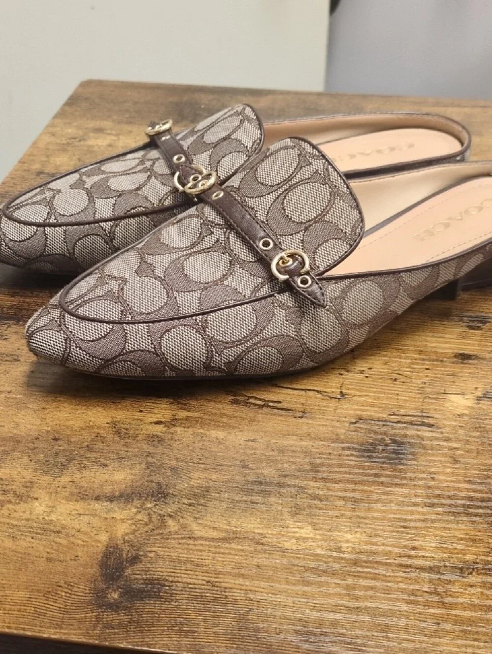 Coach brown mules