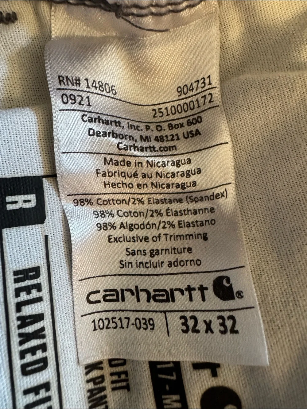 Carhartt model bn2517