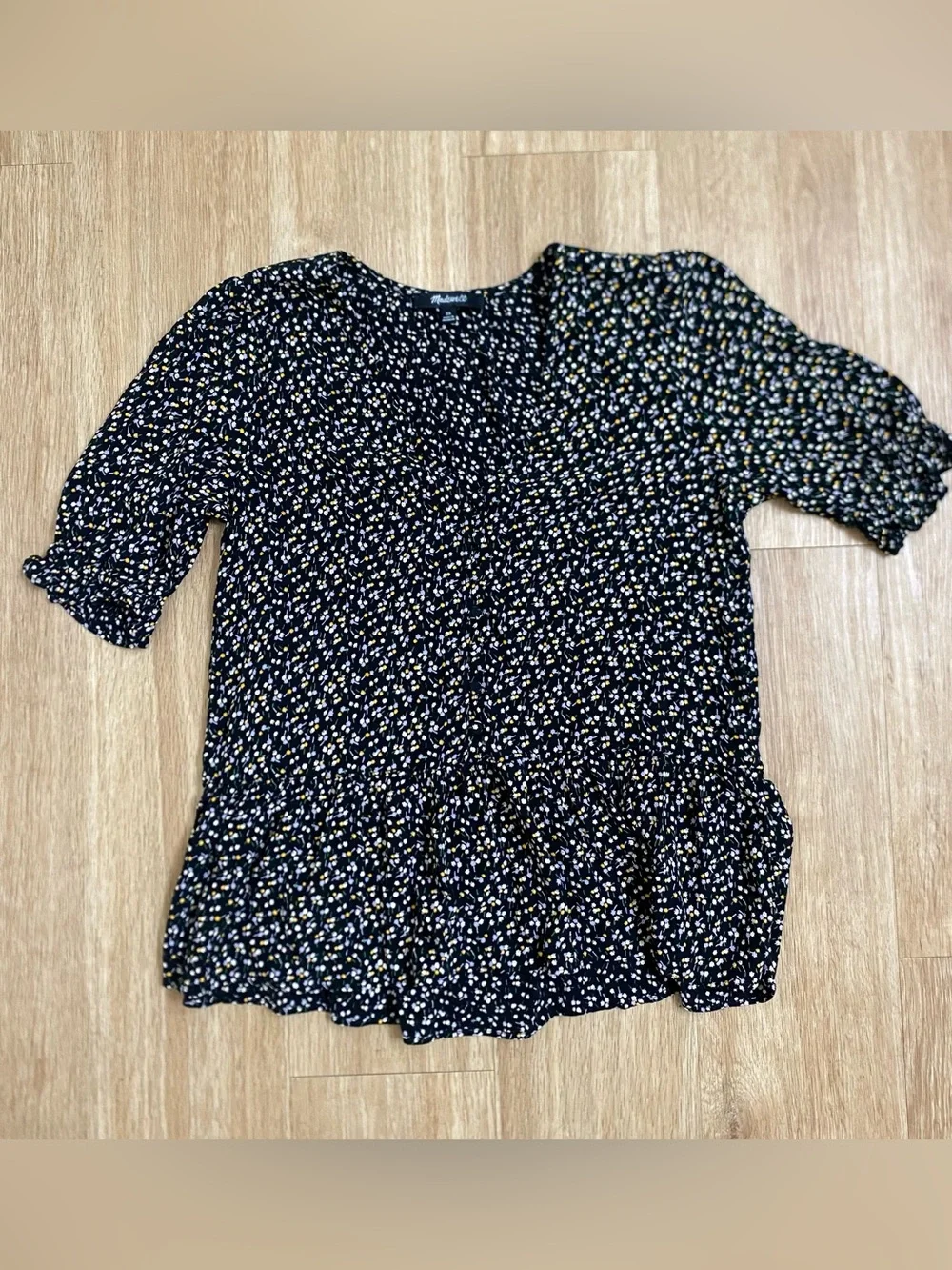 Madewell black blouse