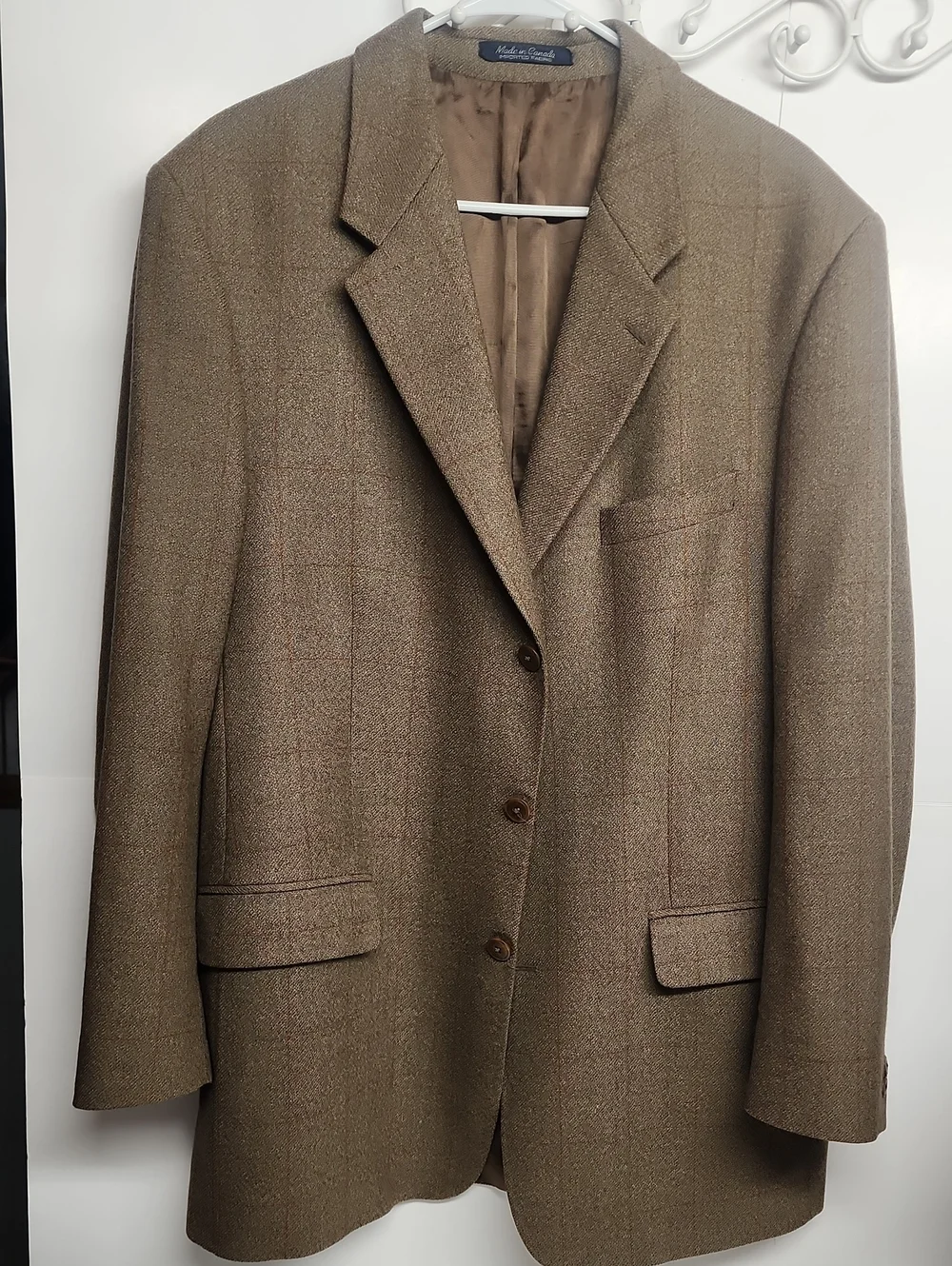 Baldwin & Clarke Pure New Wool Vintage Classic Lined Olive/Tan Blazer Jacket