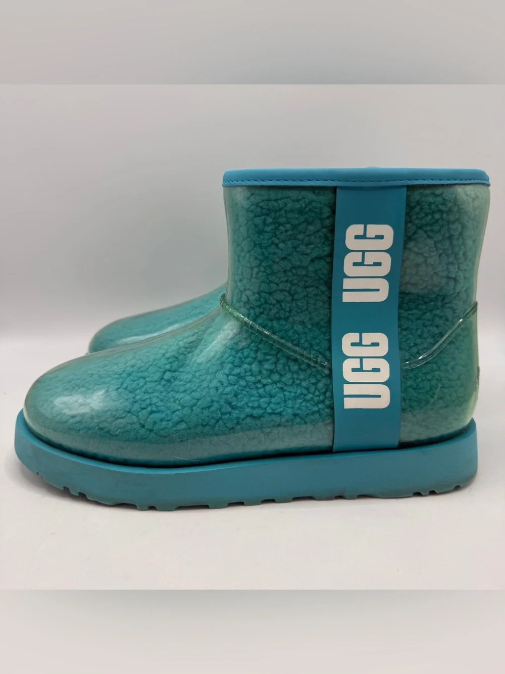 UGG Classic Clear Mini Women’s Size 8 Turquoise Waterproof Rain Boots