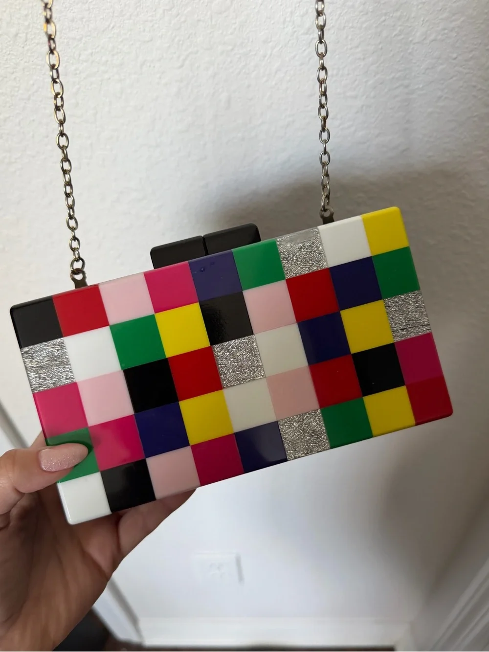 INC International Concepts Multicolor Acrylic Clutch