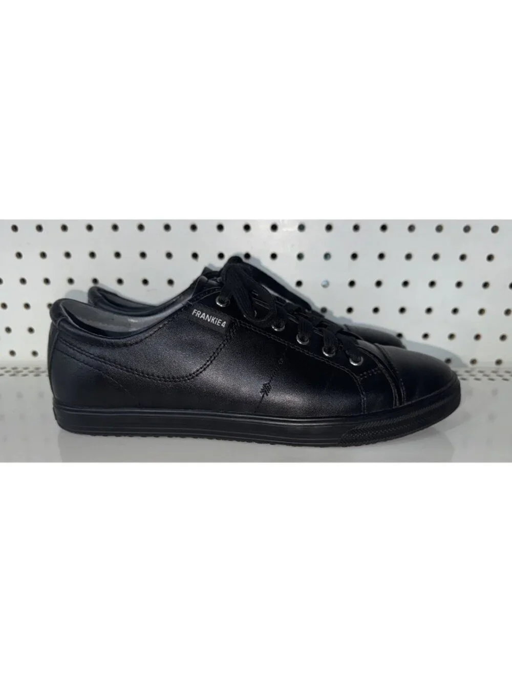 FRANKIE4 Nat II Womens Leather Lace Up Casual Shoes Sneakers Size 10 Black