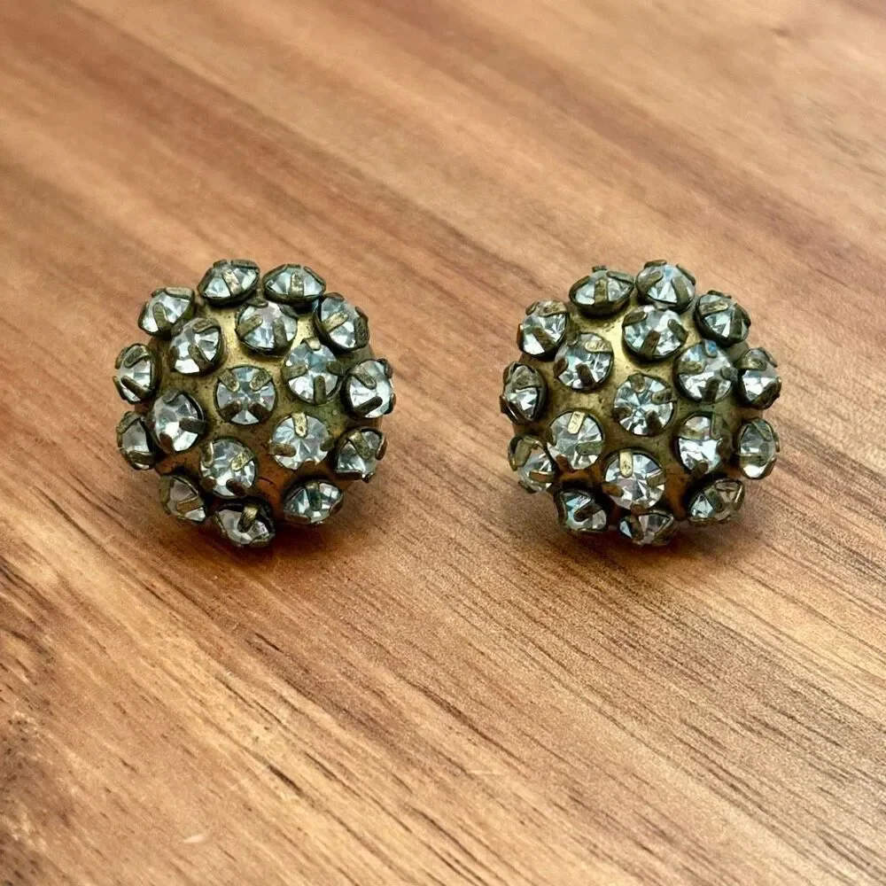 J.Crew | Crystal Button  Earrings | 3/4” Width