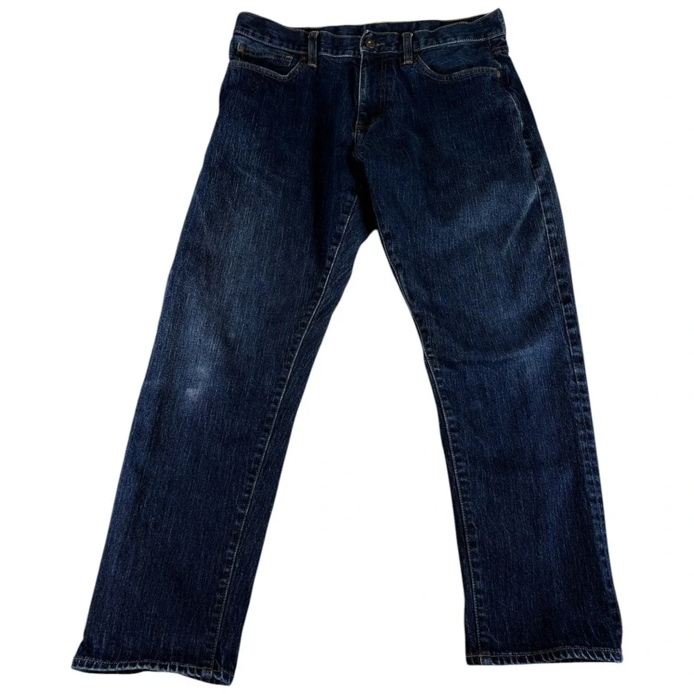 Brooks Brothers Jeans Mens 36x30 Blue Denim Dark Wash Casual Rugged Straight Leg