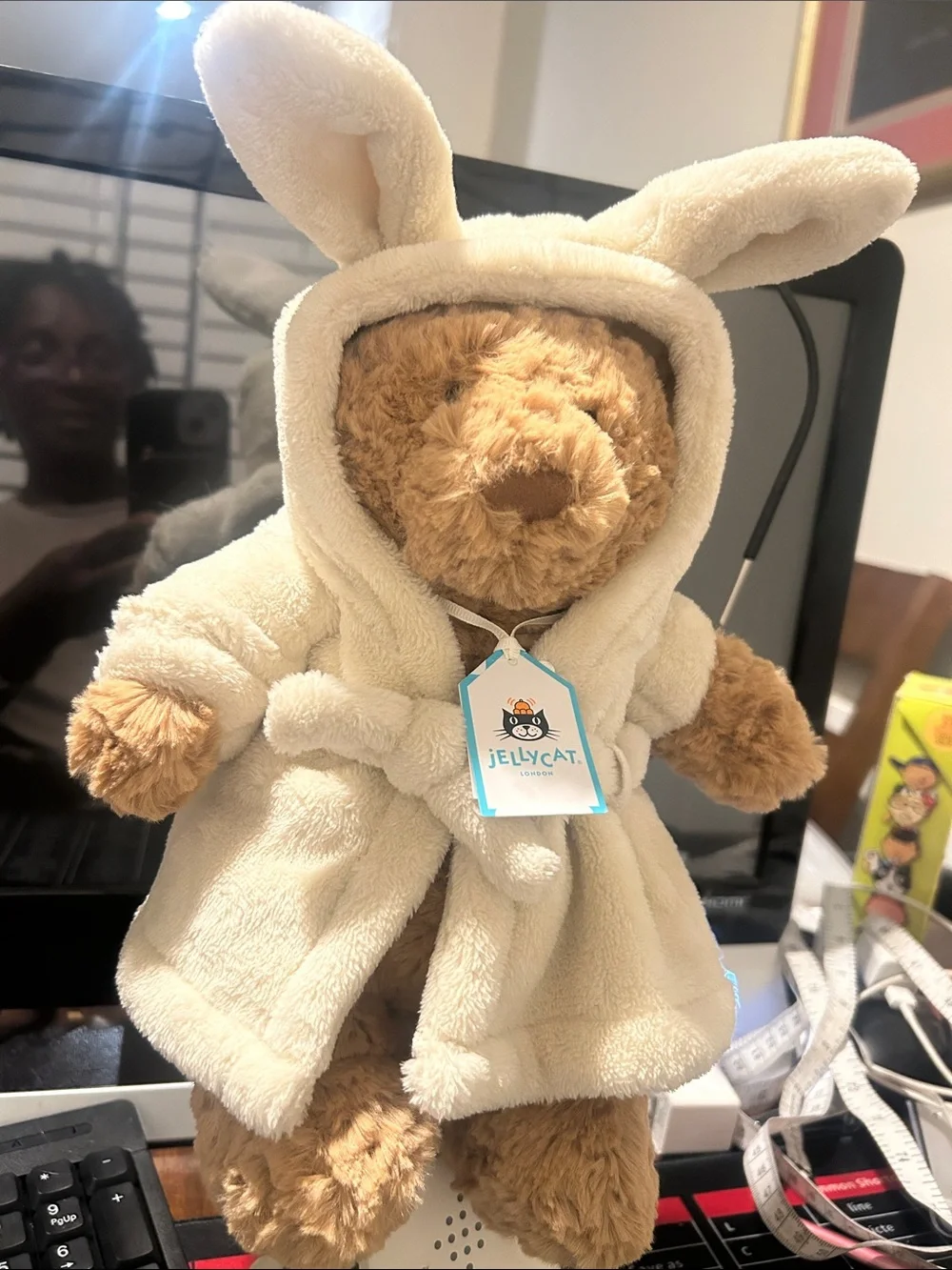 Jellycat bear tagged robe