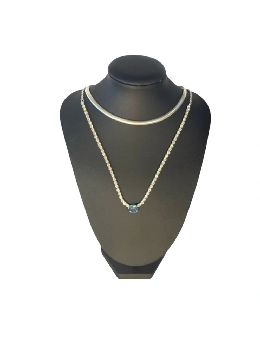Herringbone Layered Crystal Necklace