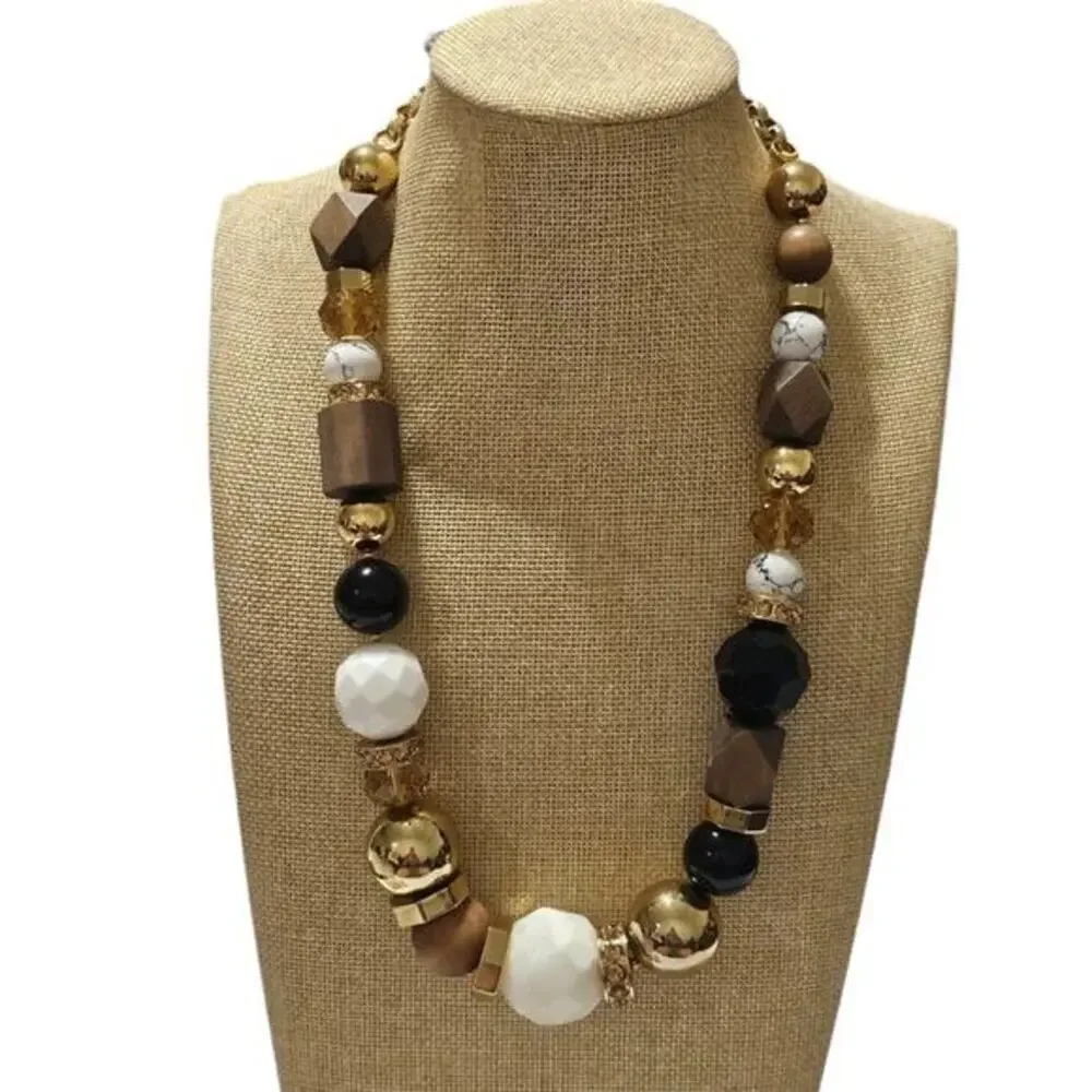 Kate‎ Spade Chunky Beaded Neutral Statement Necklace