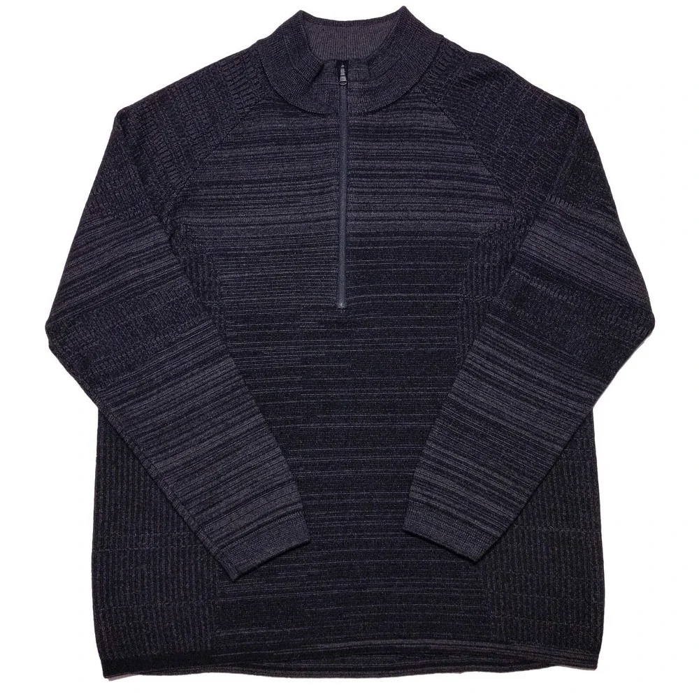 UNDER ARMOUR Threadborne Zip‎ Sweater 1326452 Wool Blend Charcoal Black XXL 2XL