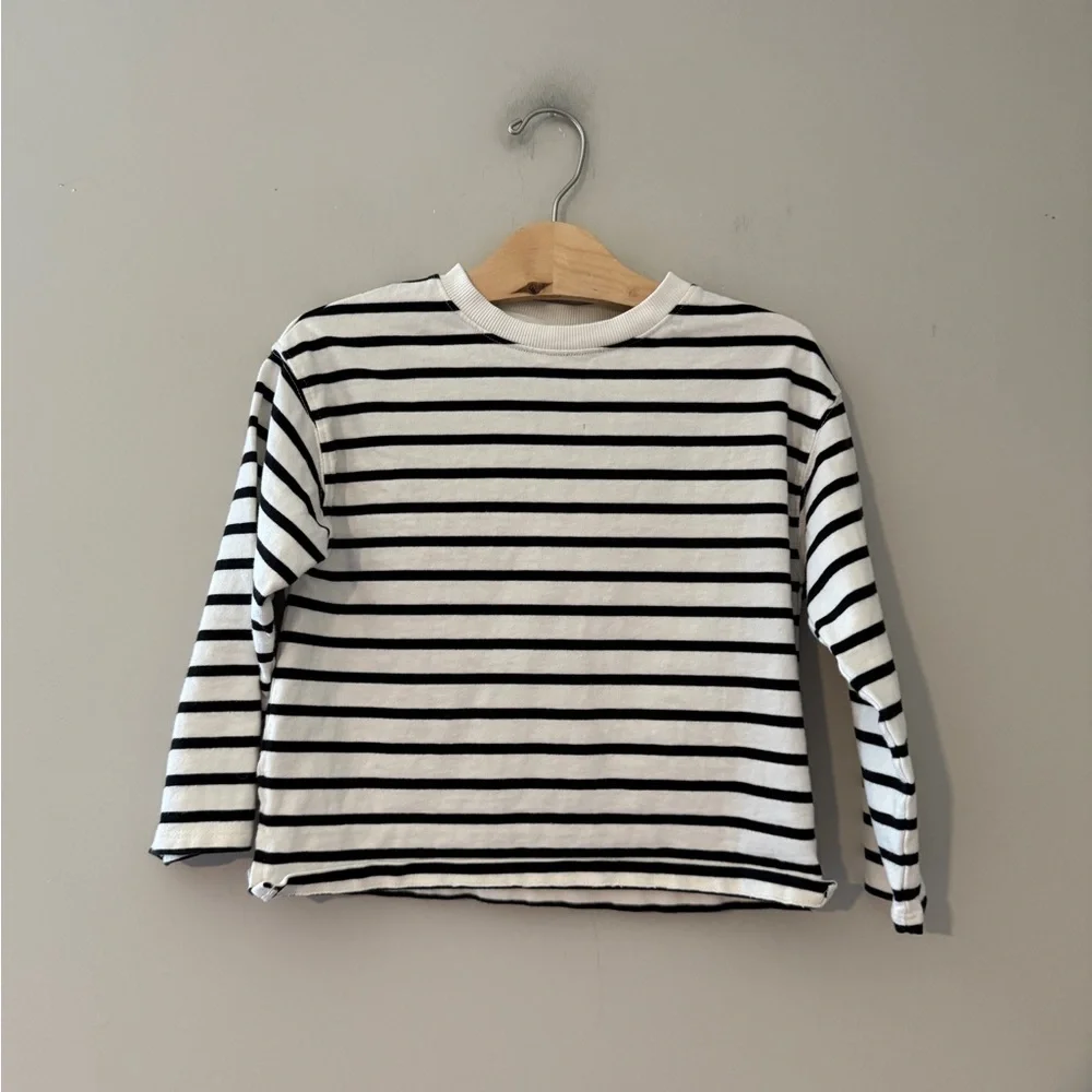 $13 ADD ON Zara Girls' 6-7Y 6Y Tee Striped Long Sleeve Hanna‎ Andersson Cotton