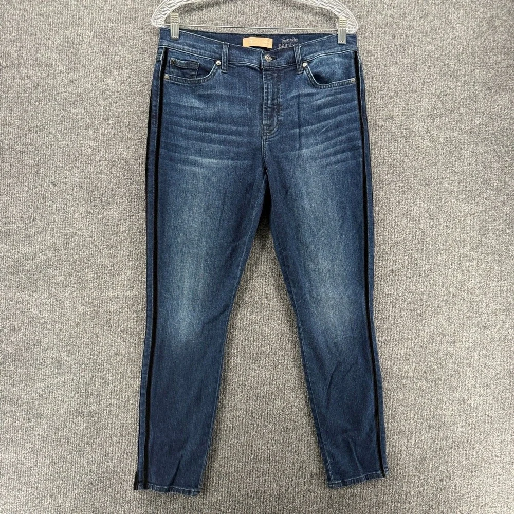 7 for All‎ Mankind Jeans Womens 31 Blue Bair Ankle Skinny Mid Rise Stretch Denim