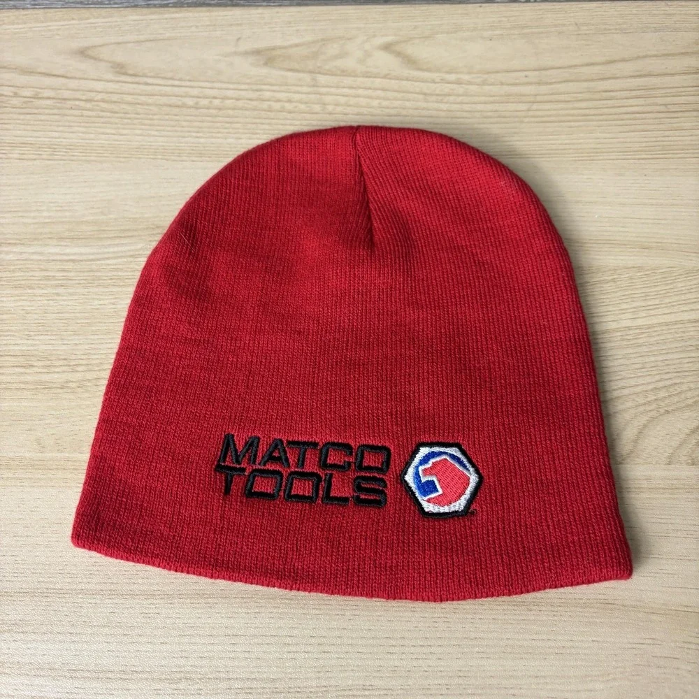 Matco Tools Hat Beanie Red Knit‎ Embroidered Logo Mens Winter Otto Collection