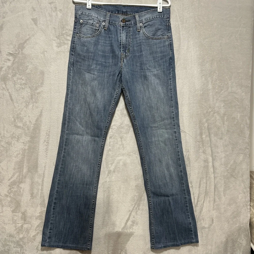 Levi's 527 Slim Bootcut‎ Jeans Men's 30 Blue Medium Wash Stretch Denim Whiskers