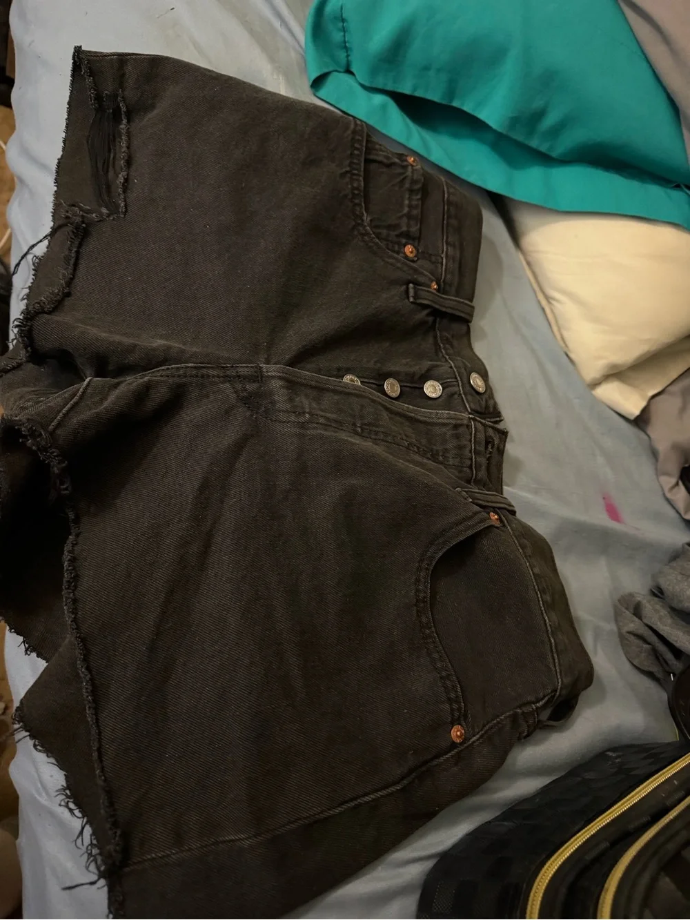 Levi's Black 501 Button-Fly Jeans Interior Label Visible
