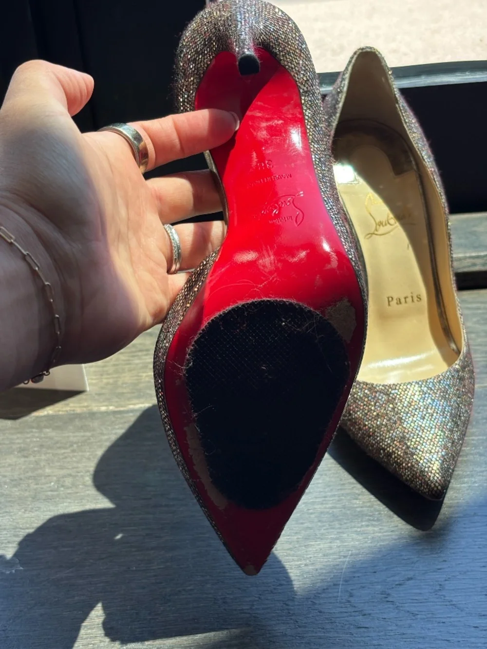 Christian Louboutin sole carefully good