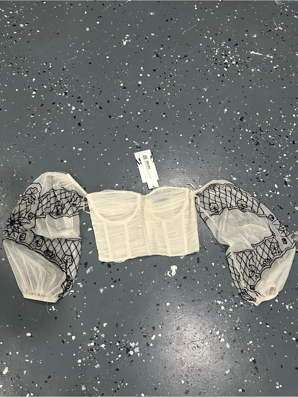 Zara sheer ivory