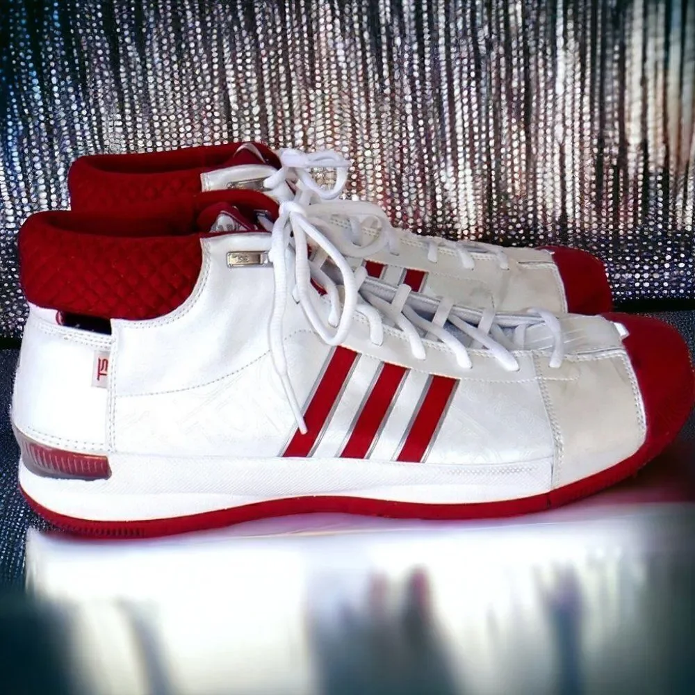 Adidas white/red TS Pro Model Basketball Hi-top sneakers