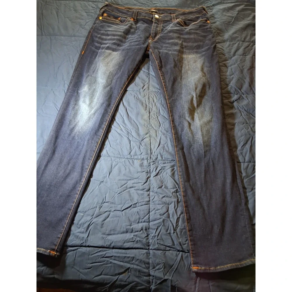 True Religion Jeans Mens‎ Size 40x34 Blue Rocco Relaxed Skinny Pants
