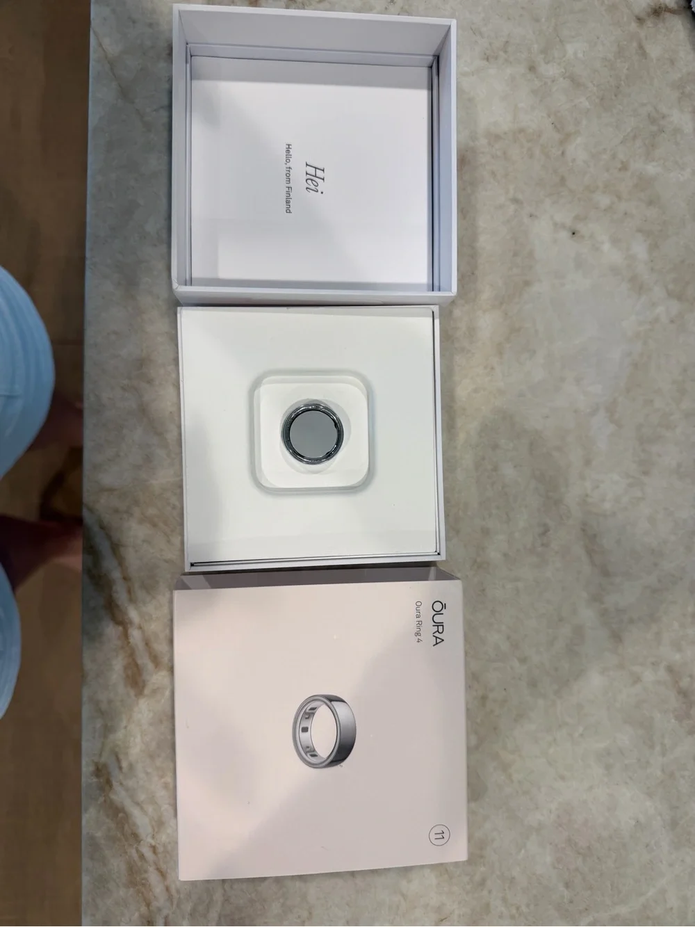 Oura Ring in Silver with White Packaging