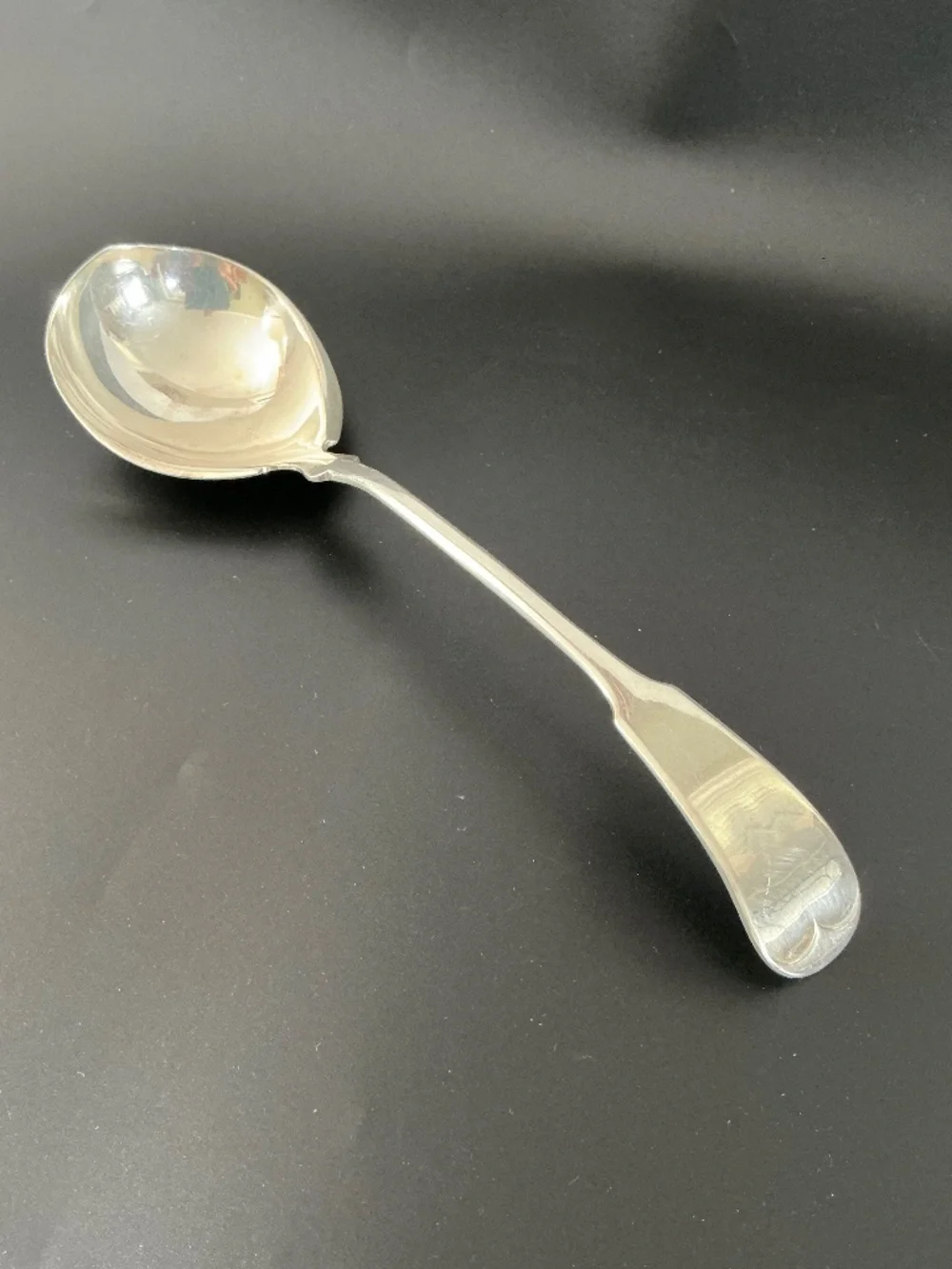 Antique Victorian Silver Plate Serving Ladle Tipped Pattern 1800s Double Plating