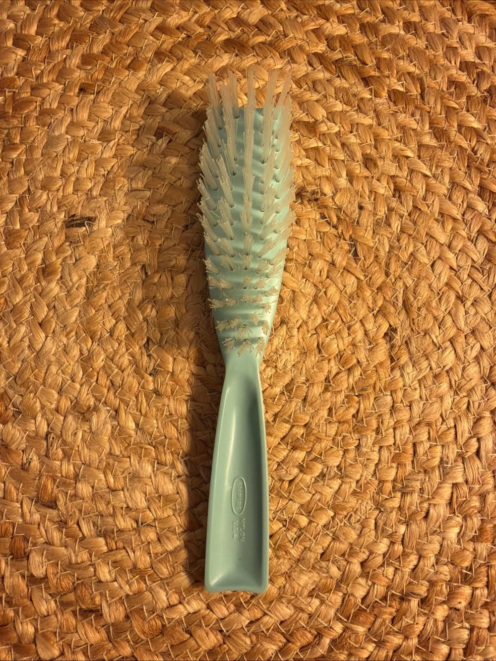 Vintage Blue Nylon Hair Brush Made USA