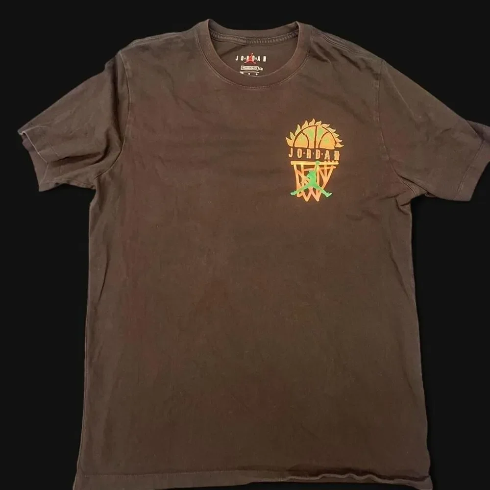 Jordan Men's Black and Brown T-shirt
