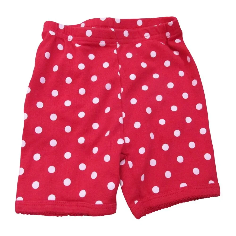 Carters Pull On Shorts Toddler Girls Size 18M Red Pink Polka Dot Elastic Bottoms